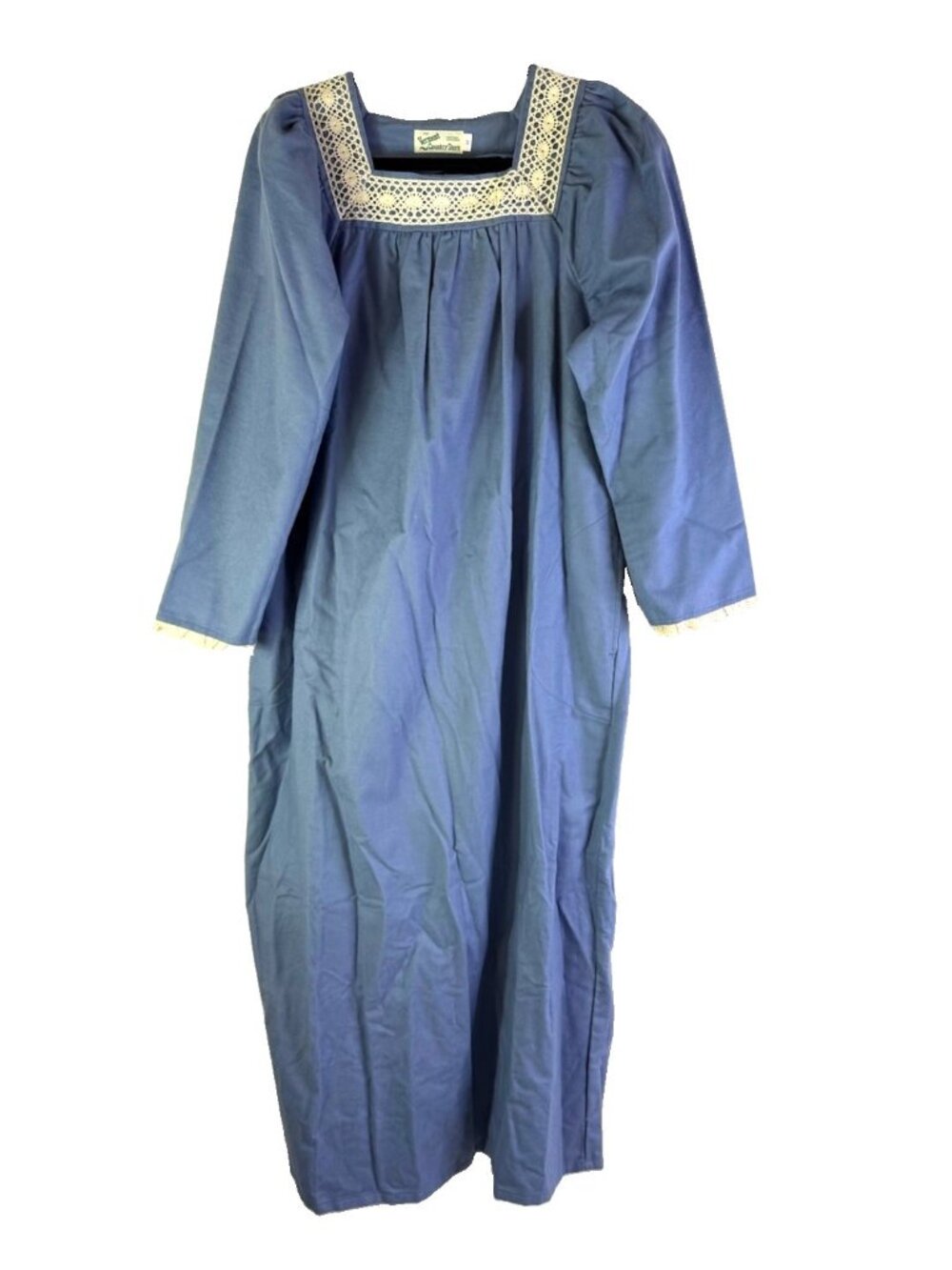 Vintage 90s Chamois Cloth Flannel Nightgown Granny Gown Pajamas USA